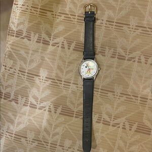 Elegant Black Leather Strap Watch